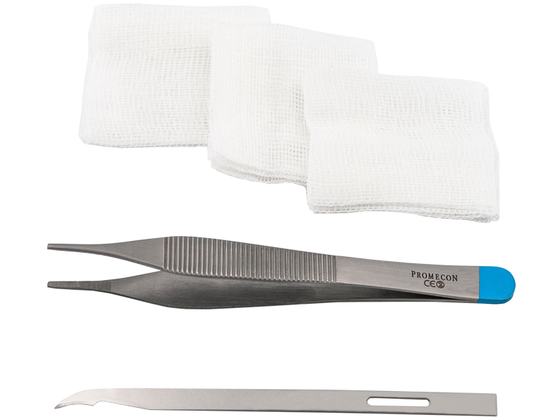 Sterile Surgical Kits: 
Suture removal kits, Sterile surgical kits, Kits for wound infiltration